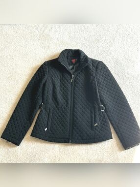 Gallery Black Quilted Jacket Size S